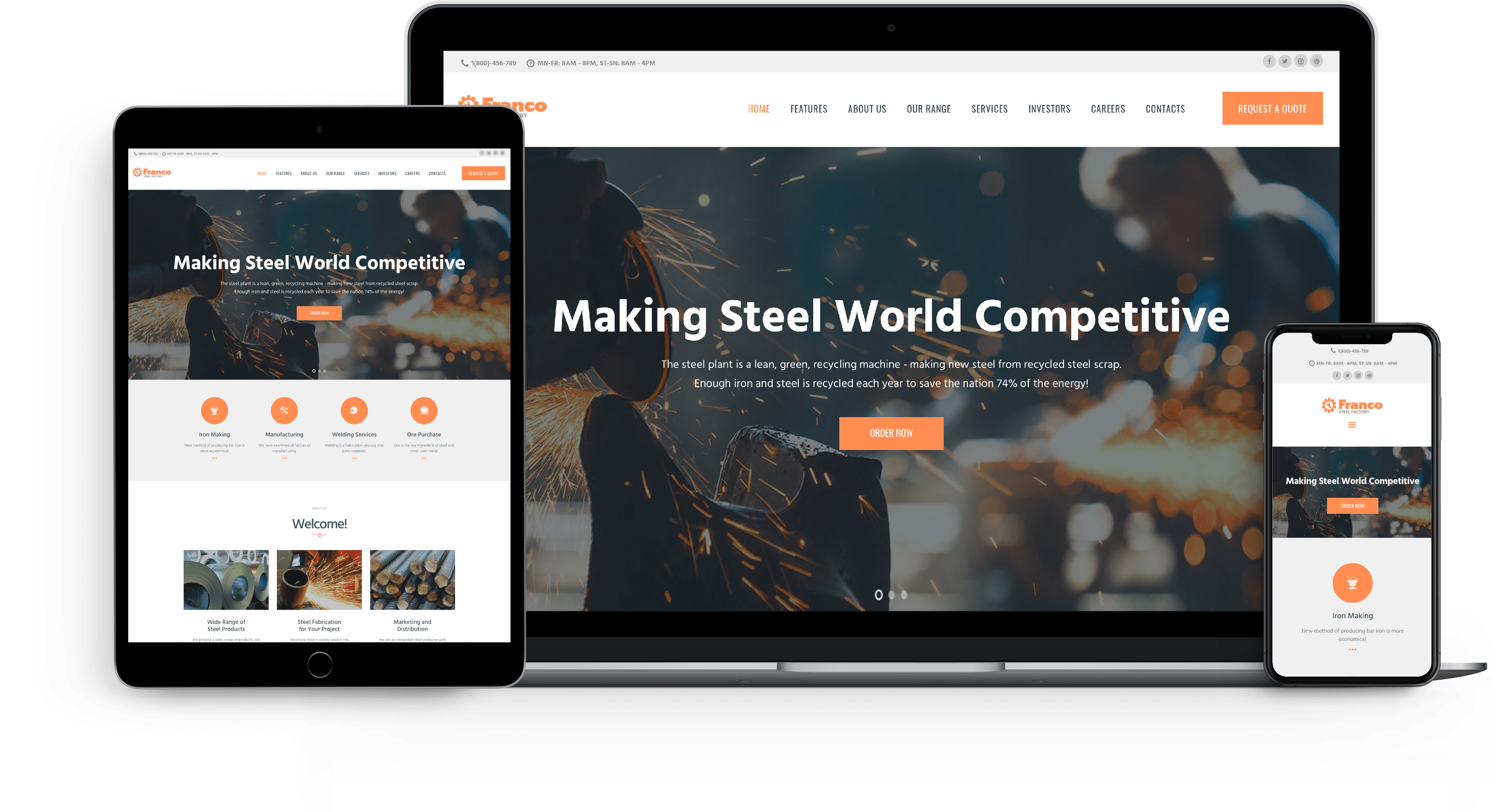 Franco | Steel Factory & Industrial Plant Manufacturing WordPress Theme