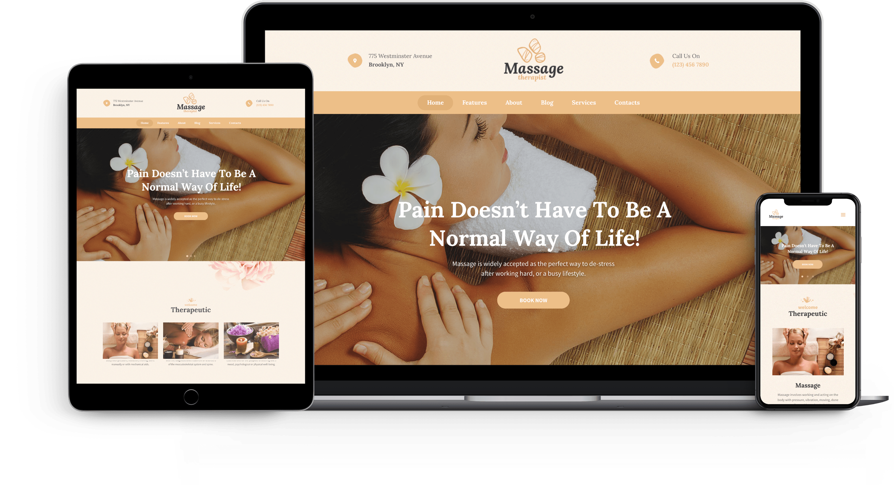 Massage Therapist and Spa Salon WordPress Theme