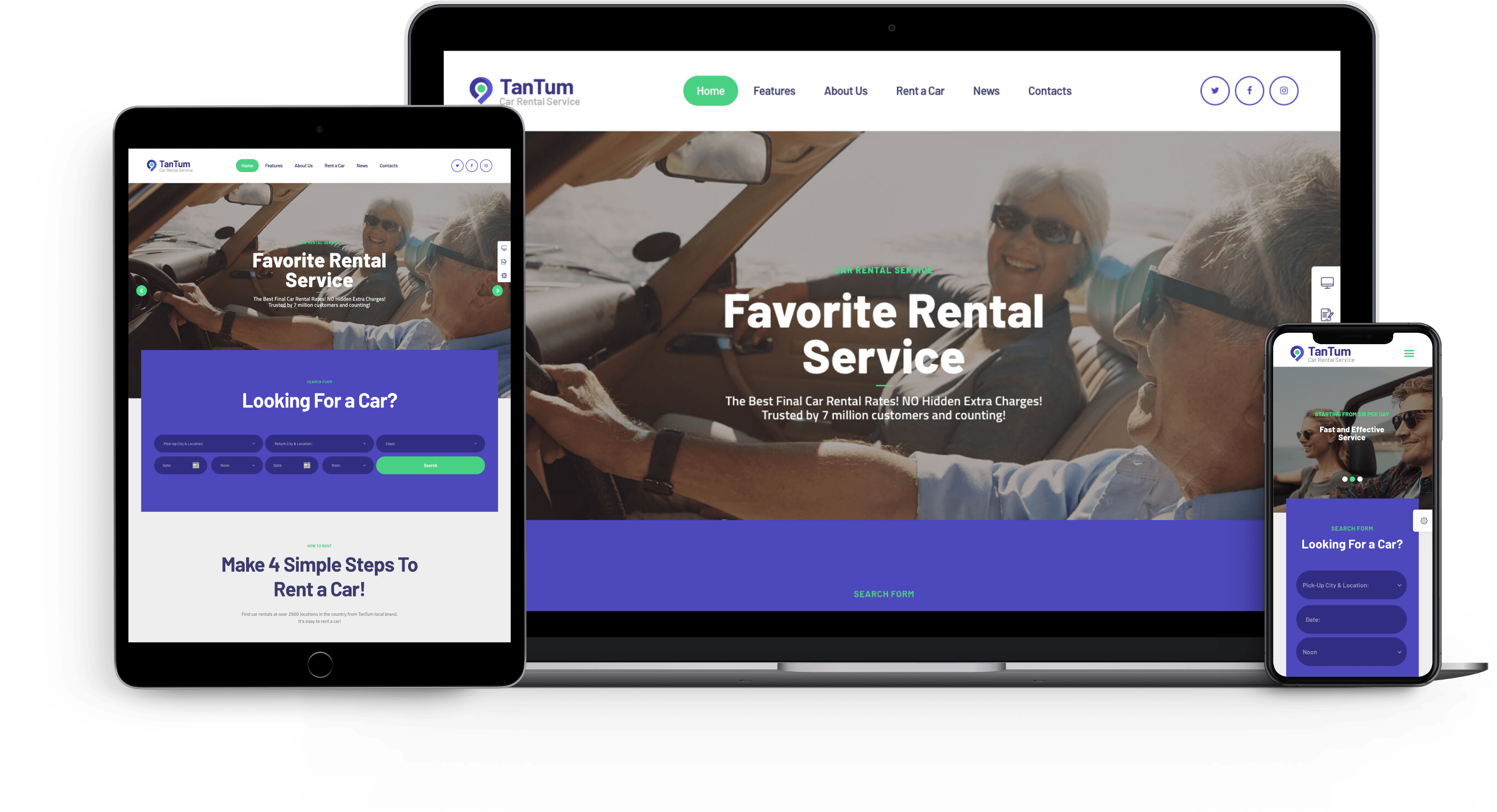 TanTum | Car, Scooter, Boat & Bike Rental Services WordPress Theme