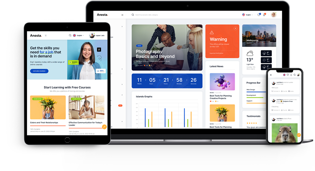 Anesta - Intranet, Extranet, Community and BuddyPress WordPress Theme